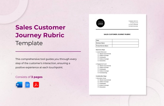 Sales Customer Journey Rubric Template