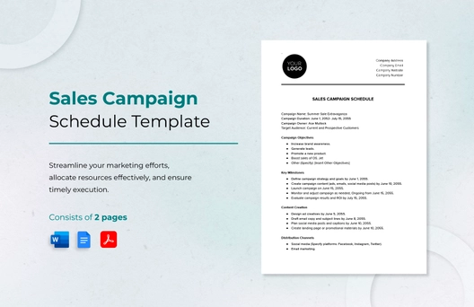 Sales Campaign Schedule Template