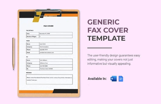 Generic Fax Cover Template