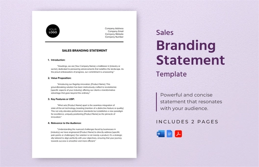 Sales Branding Statement Template