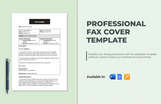 Professional Fax Cover Template
