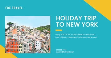 Free Holiday Travel Facebook Post Template to Edit Online