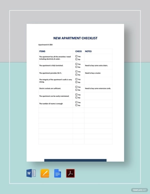 New Apartment Checklist Template