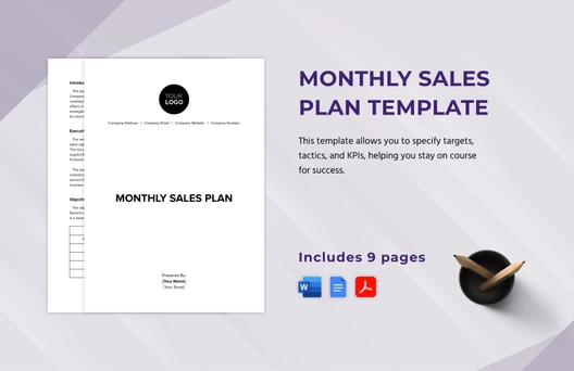 Monthly Sales Plan Template