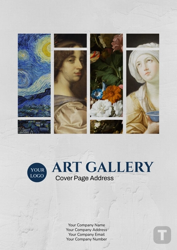 Free Art Gallery Cover Page Address Template to Edit Online