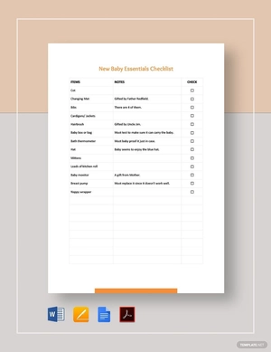 New Baby Checklist Template