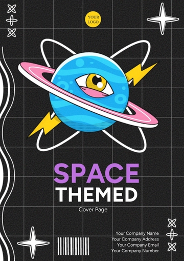 Free Space-Themed Title Cover Page Template to Edit Online