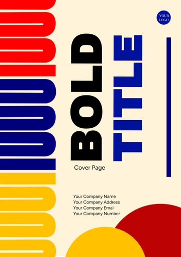 Free Bold Title Cover Page Template to Edit Online