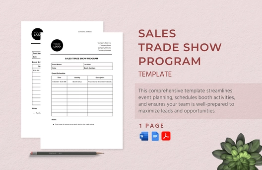 Sales Trade Show Program Template