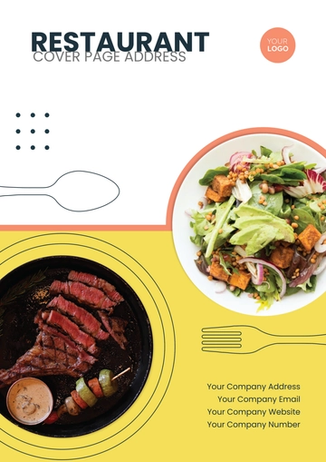 Free Restaurant Cover Page Address Template to Edit Online