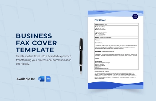 Business Fax Cover Template