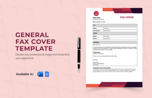 General Fax Cover Template