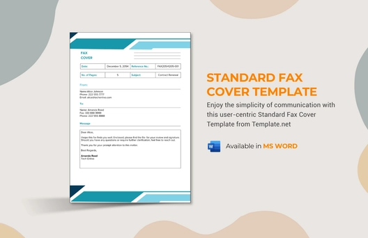 Standard Fax Cover Template
