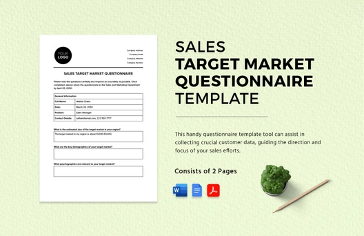 Sales Target Market Questionnaire Template