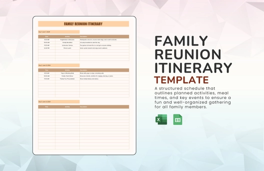 Family Reunion Itinerary Template