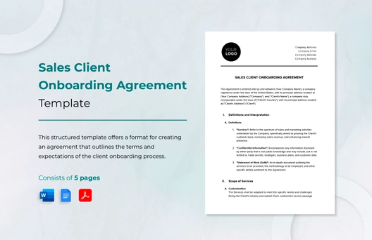 Sales Client Onboarding Agreement Template