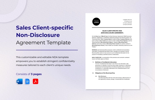 Sales Client-specific NDA (Non-Disclosure Agreement) Template