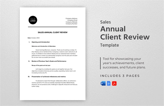 Sales Annual Client Review Template
