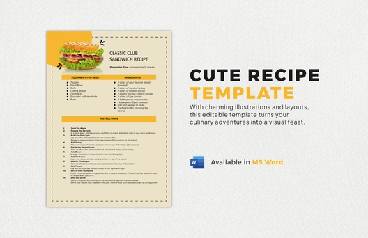 Cute Recipe Template