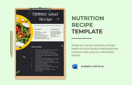 Nutrition Recipe Template
