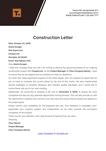 Free Construction Letter Template to Edit Online