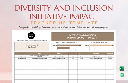 Diversity and Inclusion Initiative Impact Tracker HR Template