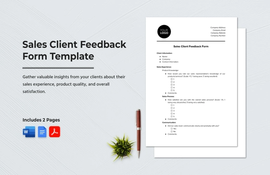 Sales Client Feedback Form Template