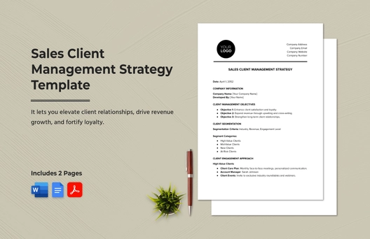 Sales Client Management Strategy Template