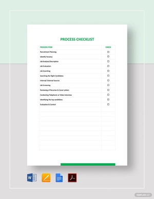 Process Checklist Template