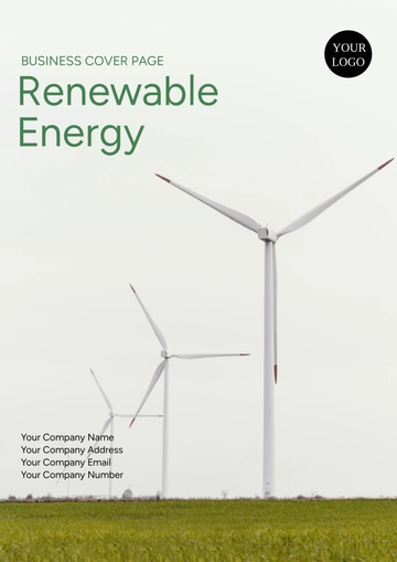 Free Renewable Energy Business Cover Page Template to Edit Online