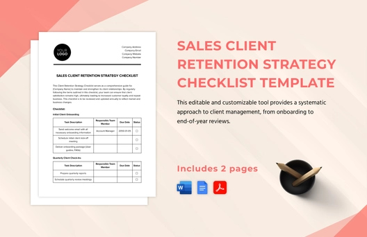 Sales Client Retention Strategy Checklist Template Sales Client Retention Strategy Checklist Template