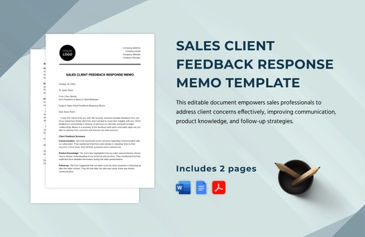 Sales Client Feedback Response Memo Template