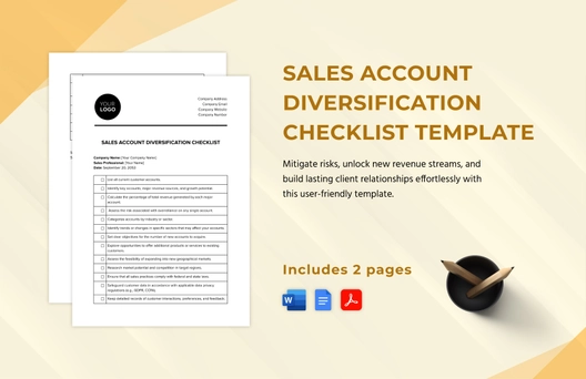 Sales Account Diversification Checklist Template