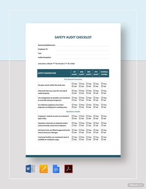 Safety Audit Checklist Template Safety Audit Checklist Template