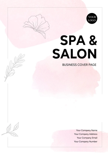 Free Salon & Spa Business Cover Page Template to Edit Online