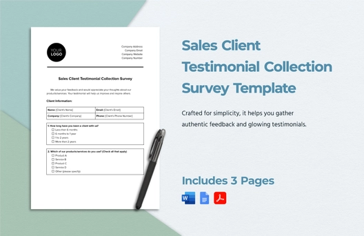 Sales Client Testimonial Collection Survey Template Sales Client Testimonial Collection Survey Template