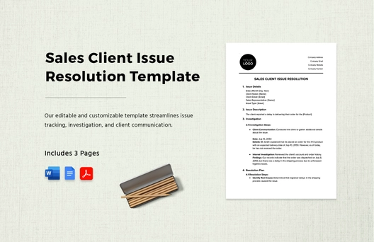 Sales Client Issue Resolution Template