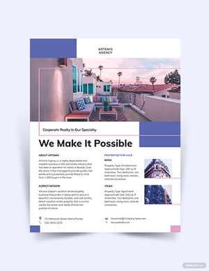 Beach Vacation Rental Flyer Template