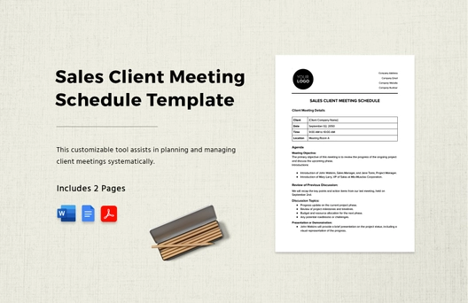 Sales Client Meeting Schedule Template Sales Client Meeting Schedule Template