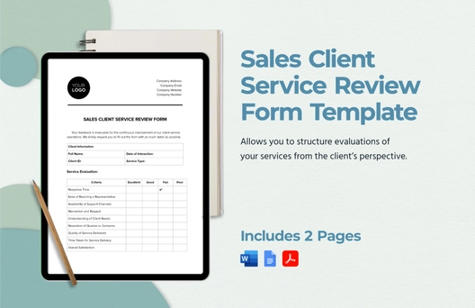Sales Client Service Review Form Template