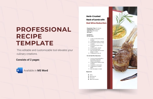 Professional Recipe Template