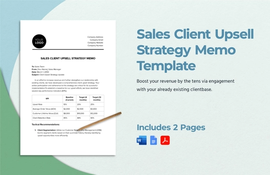 Sales Client Upsell Strategy Memo Template