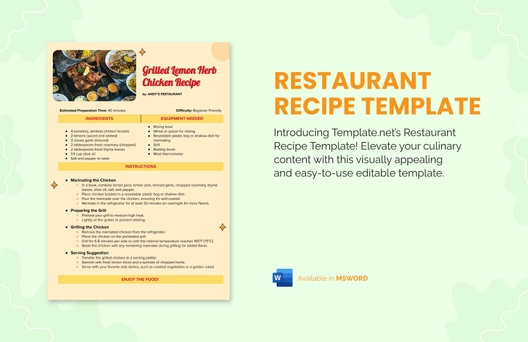 Restaurant Recipe Template