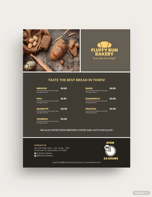 Food Menu Bakery Flyer Template