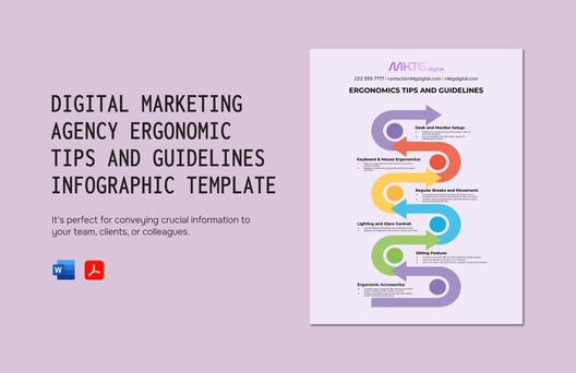 Digital Marketing Agency Ergonomic Tips and Guidelines Infographic Template