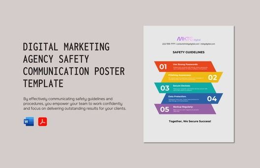 Digital Marketing Agency Safety Communication Poster Template