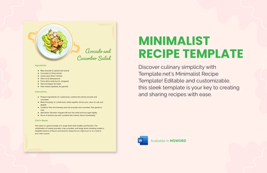 Minimalist Recipe Template