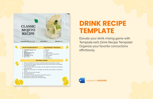 Drink Recipe Template