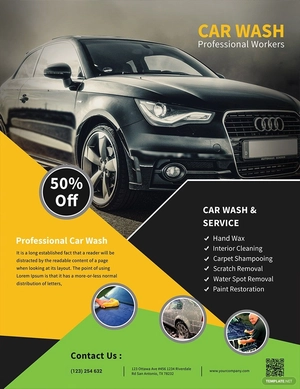 Simple Car Wash Service Flyer Template