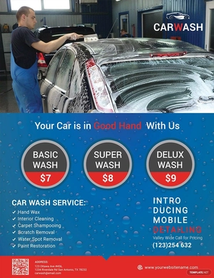 Hand Car Wash Flyer Template
